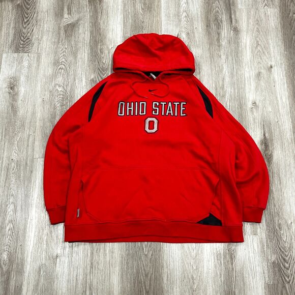 Vintage Ohio State Buckeyes Hoodie Mens Sz XXL Red Pullover Nike Team Sweatshirt - Picture 1 of 5